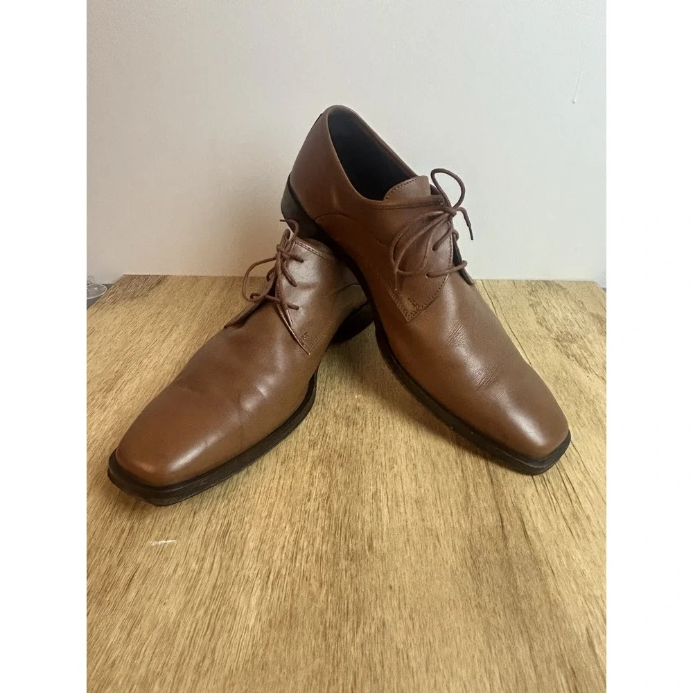Coach Revere Men's Brown Leather Derby Dress Shoes Size 13D